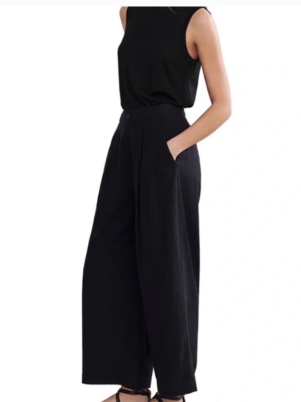 Jenni Kayne 100% Silk Wide-Leg High Waist Trousers - Picture 4 of 12